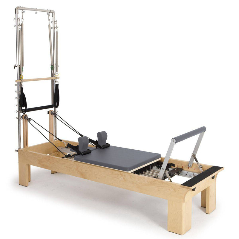 Elina Pilates Physio Wood Reformer with Tower — alternate angle